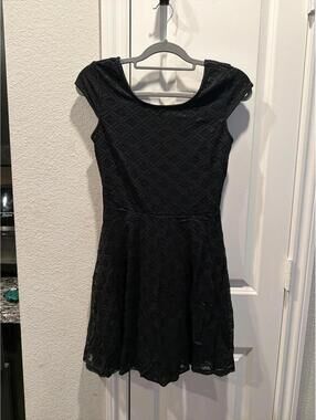 LuLaRoe Black Lace Fit and Flare Dress Size Small